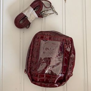Red Alligator inspired leather crossbody